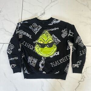 Dr. Seuss Grinch Black Crewneck Sweater